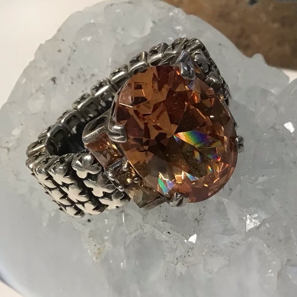 Sterling Silpada Mandarin Garnet Stretch Ring - Picture 9 of 9